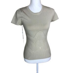 Ronny Kobo Revolve Medium Karenine Short Sleeve Top in Nude